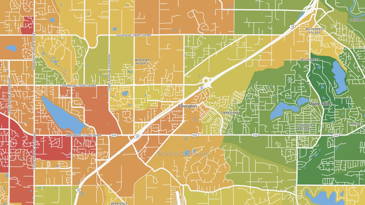 Covington, WA Map of Vehicle Theft Rates