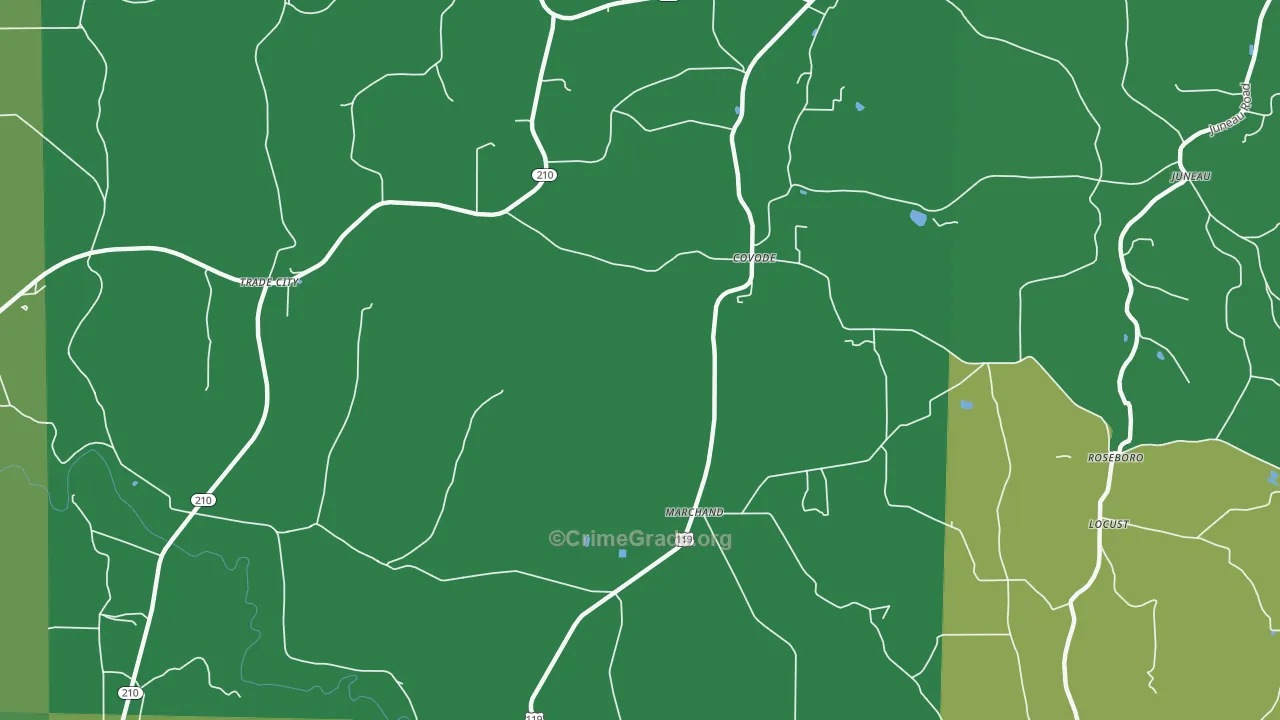 Covode, PA Map of Vehicle Theft Rates