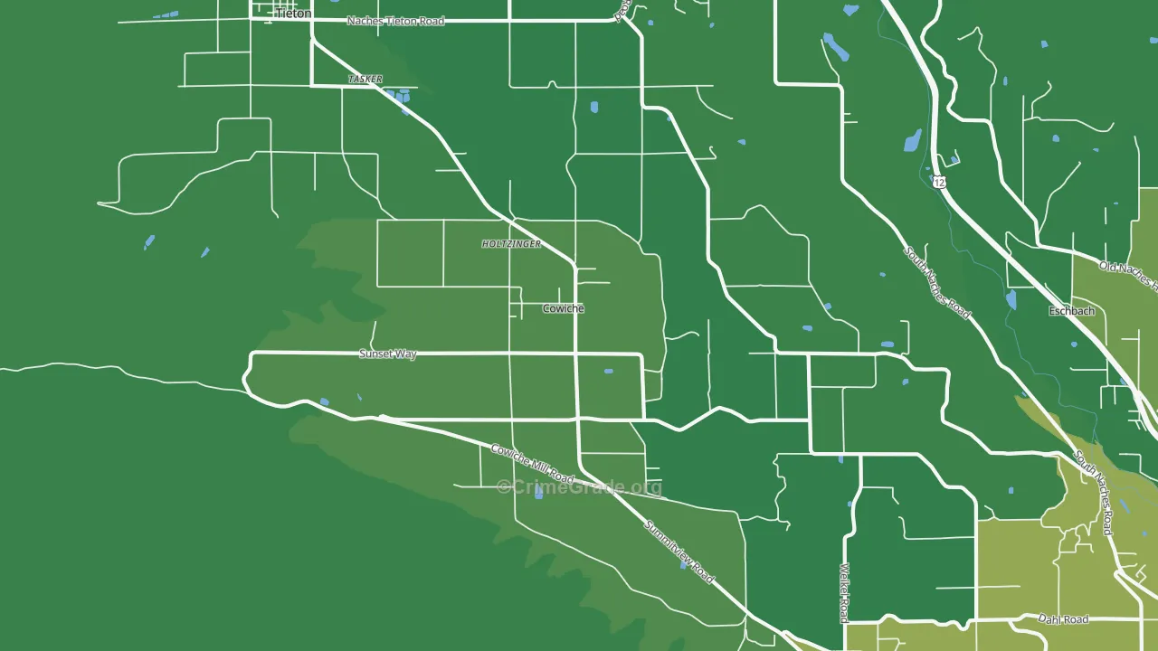 Cowiche, WA Map of Vehicle Theft Rates