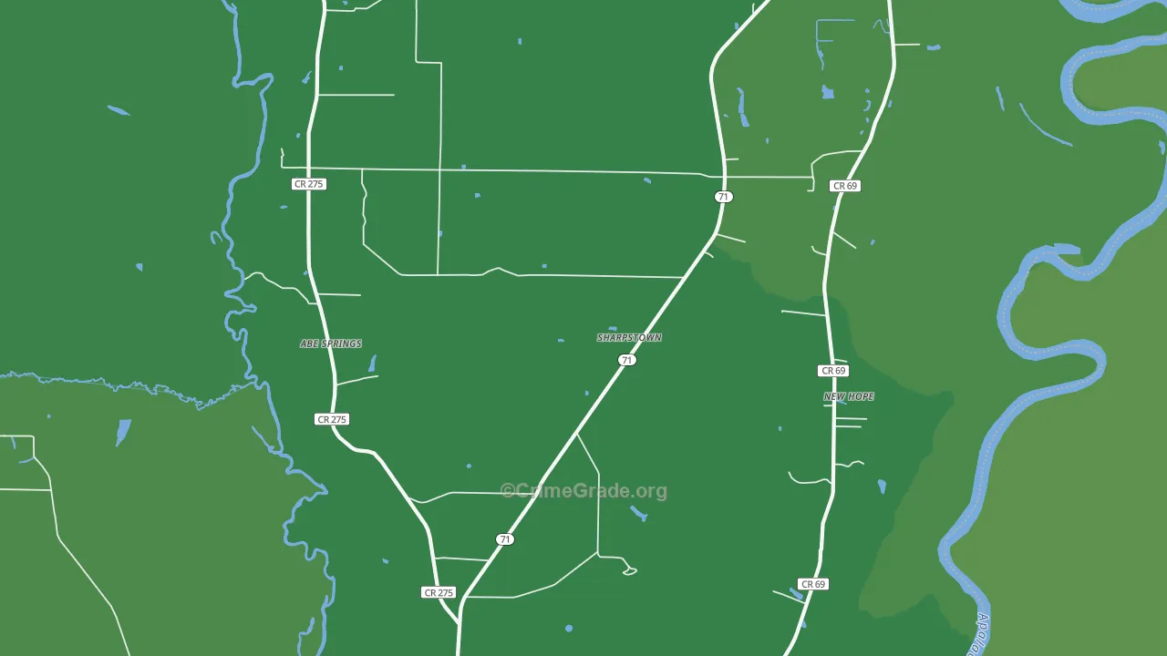 Cox, FL Map of Vehicle Theft Rates