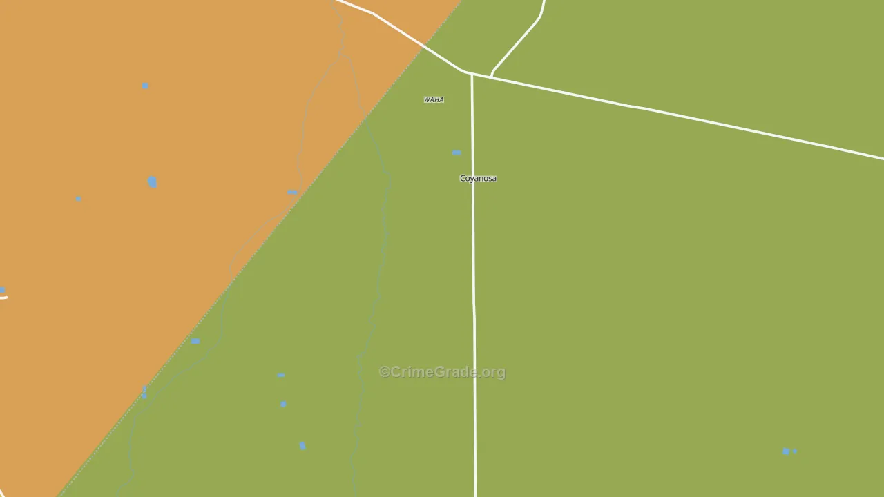 Coyanosa, TX Map of Vehicle Theft Rates