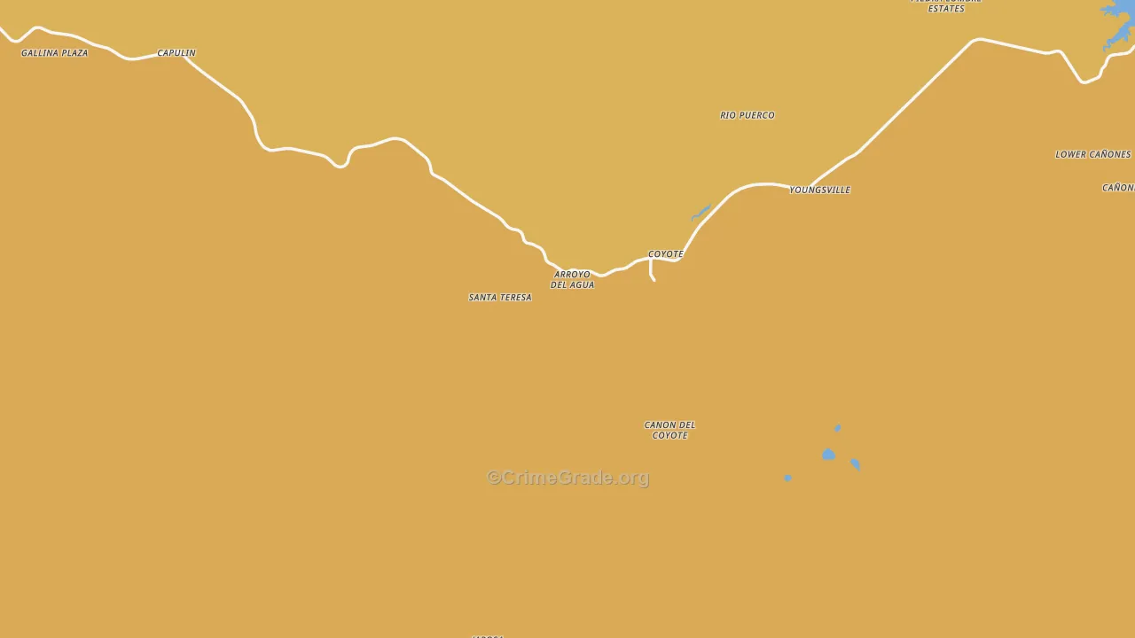 Coyote, NM Map of Vehicle Theft Rates