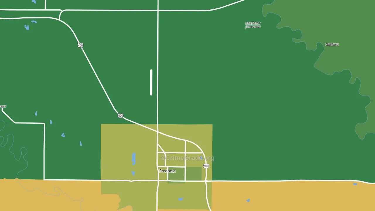 Coyville, KS Map of Vehicle Theft Rates