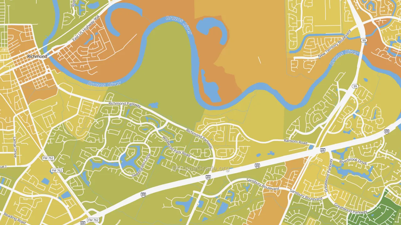 Crabb, TX Map of Vehicle Theft Rates