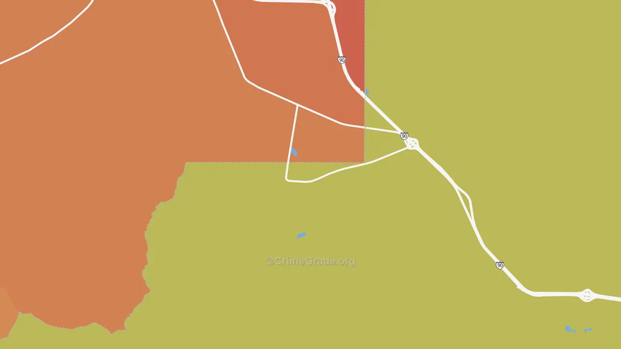 Crackerville, MT Map of Vehicle Theft Rates