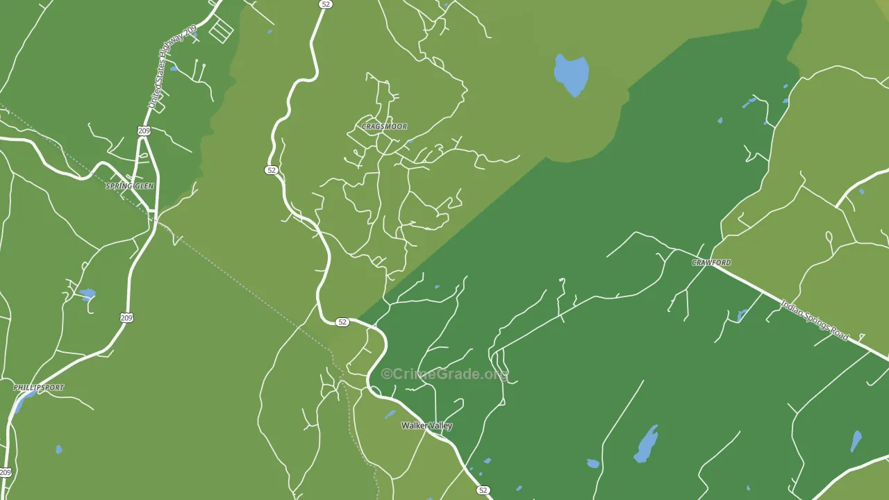 Cragsmoor, NY Map of Vehicle Theft Rates