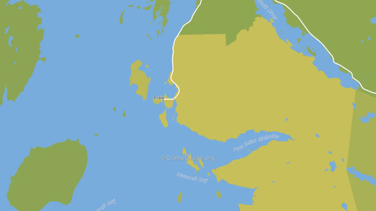 Craig, AK Map of Vehicle Theft Rates