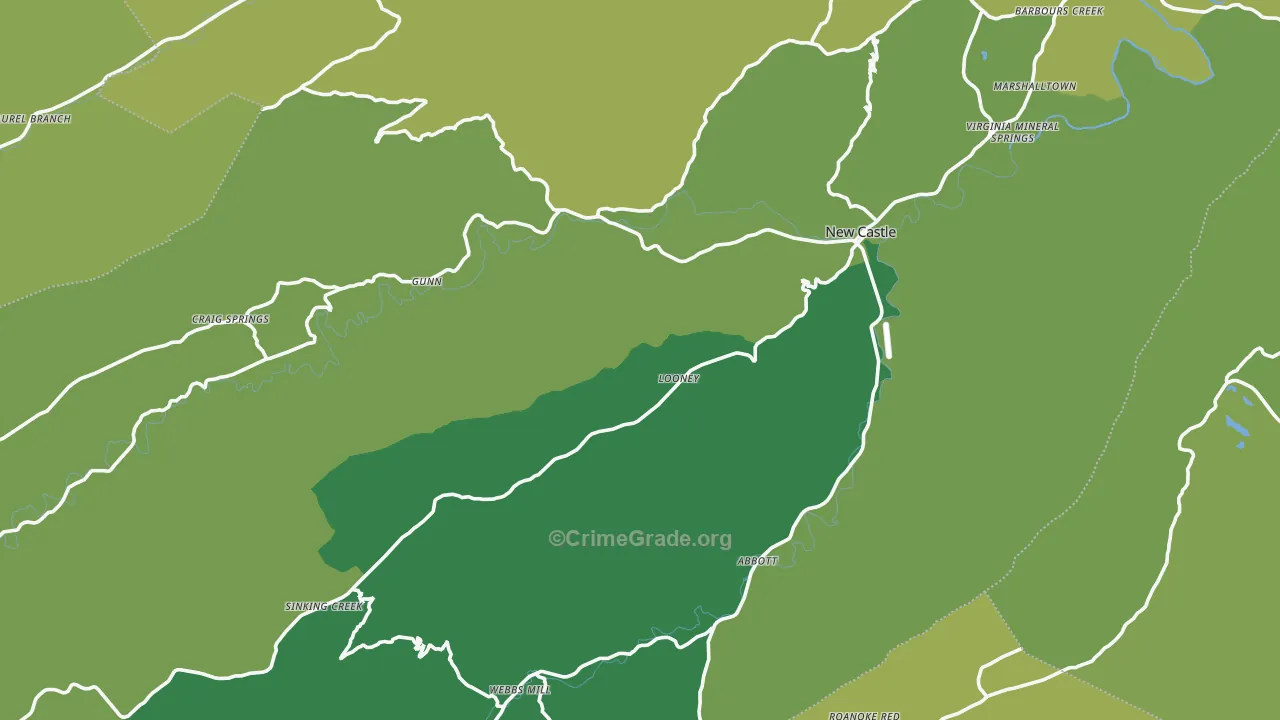 Craig County, VA Map of Vehicle Theft Rates