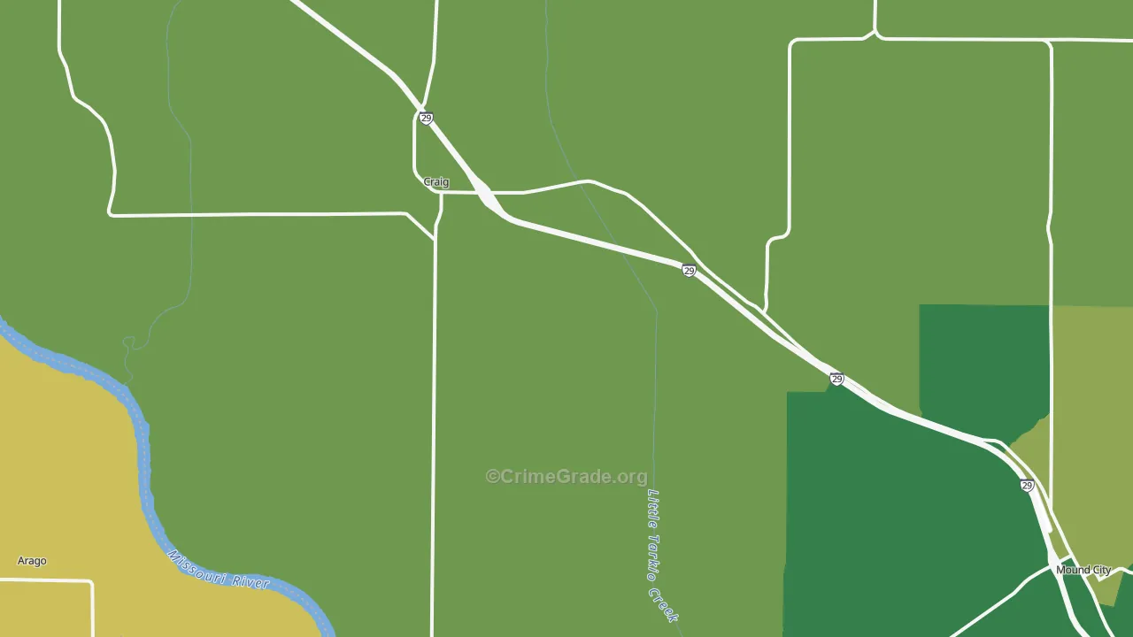 Craig, MO Map of Vehicle Theft Rates