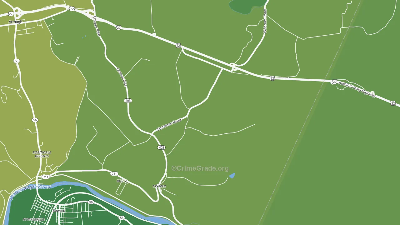 Cramer, PA Map of Vehicle Theft Rates