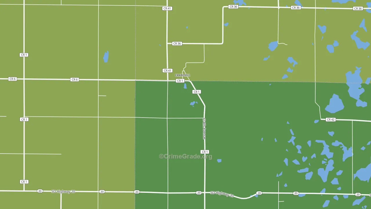 Crandall, SD Map of Vehicle Theft Rates