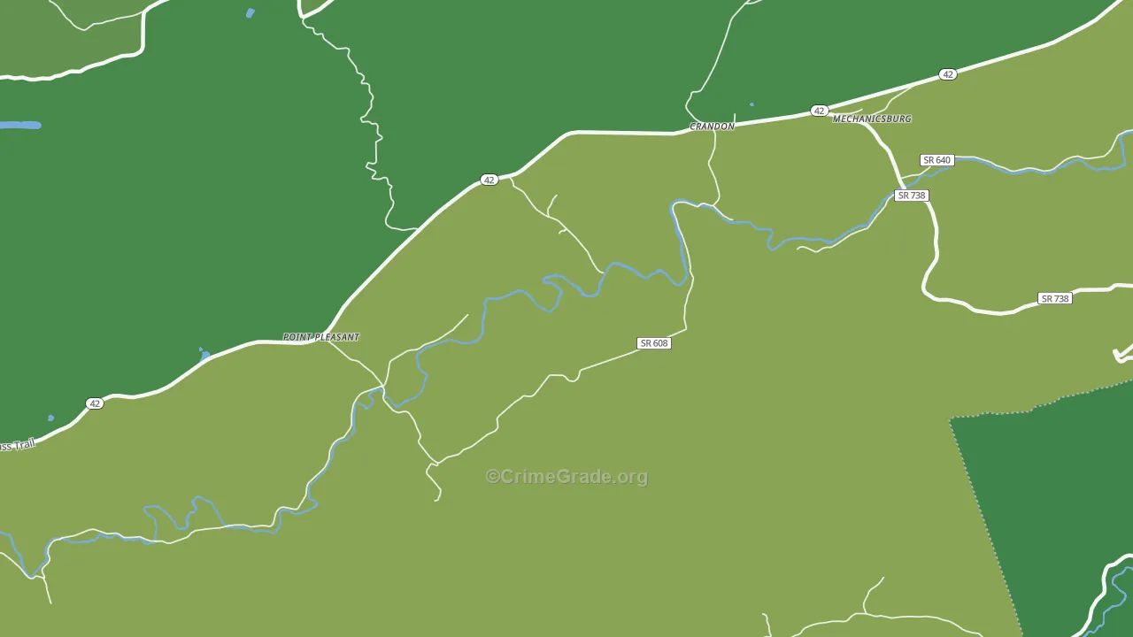 Crandon, VA Map of Vehicle Theft Rates