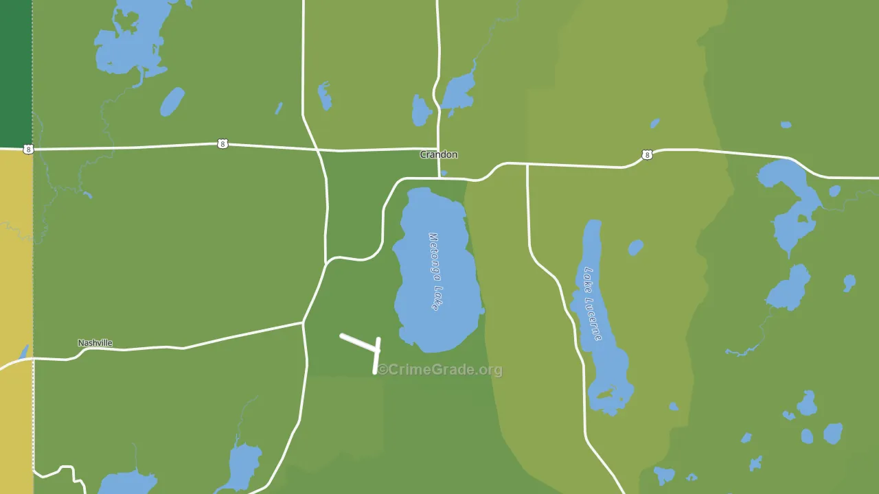 Crandon, WI Map of Vehicle Theft Rates