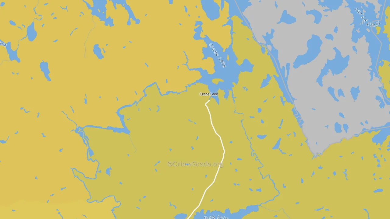 Crane Lake, MN Map of Vehicle Theft Rates