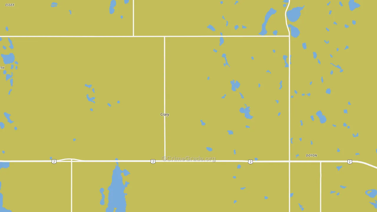 Crary, ND Map of Vehicle Theft Rates