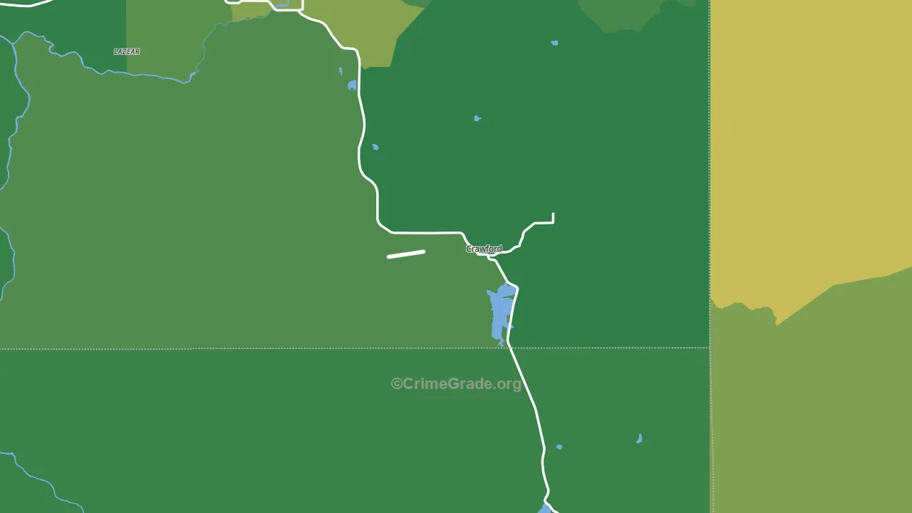 Crawford, CO Map of Vehicle Theft Rates