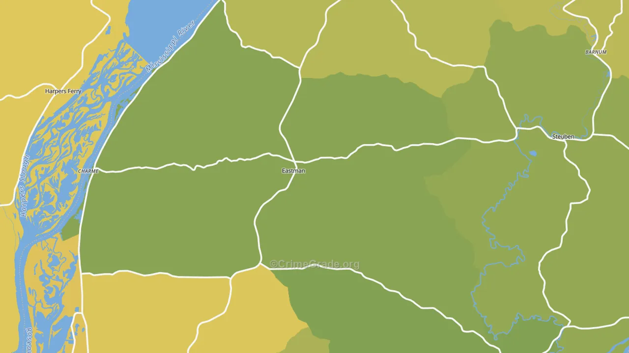 Crawford County, WI Map of Vehicle Theft Rates