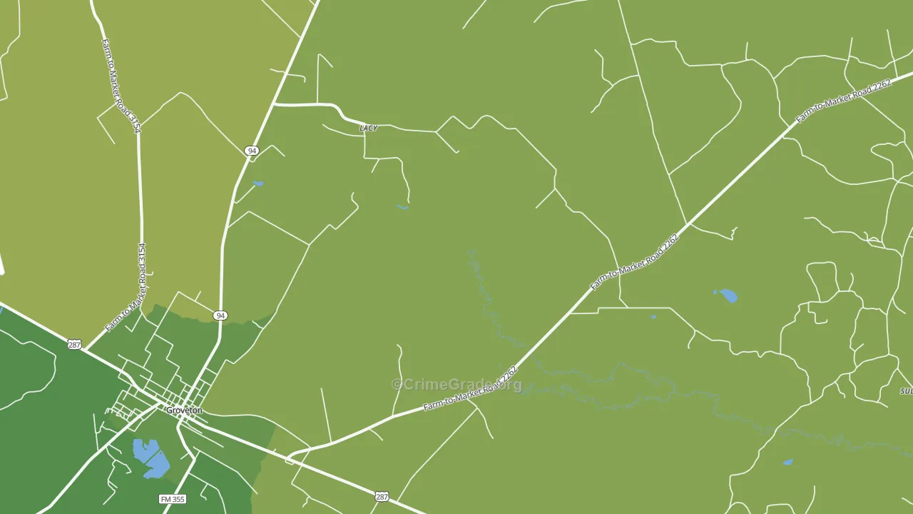 Crecy, TX Map of Vehicle Theft Rates