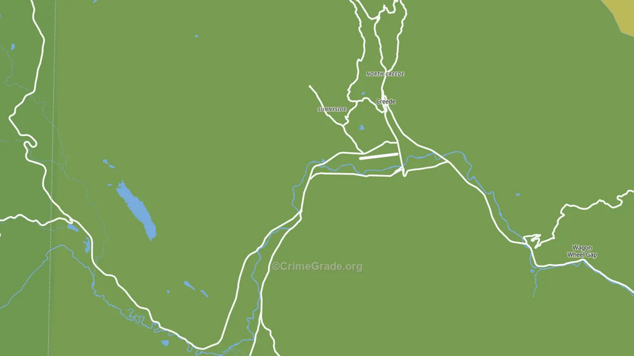Creede, CO Map of Vehicle Theft Rates