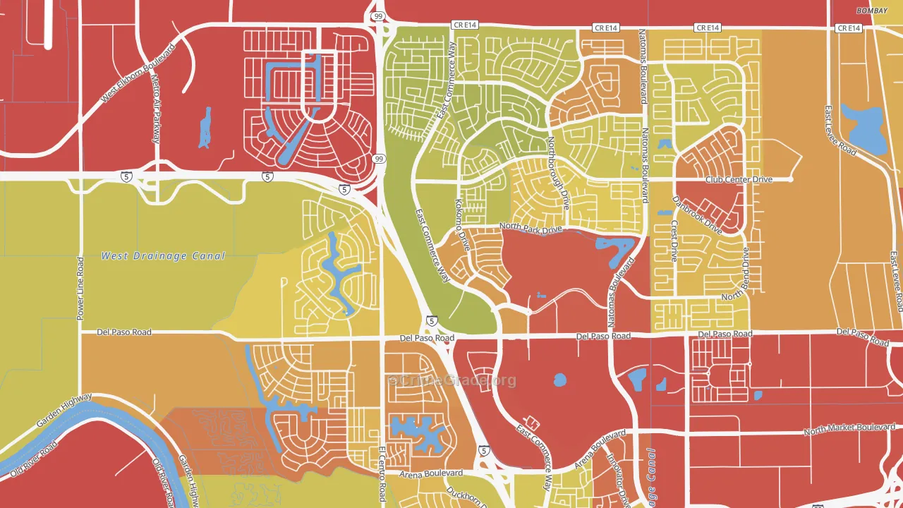 Creekside, Sacramento, CA Map of Vehicle Theft Rates