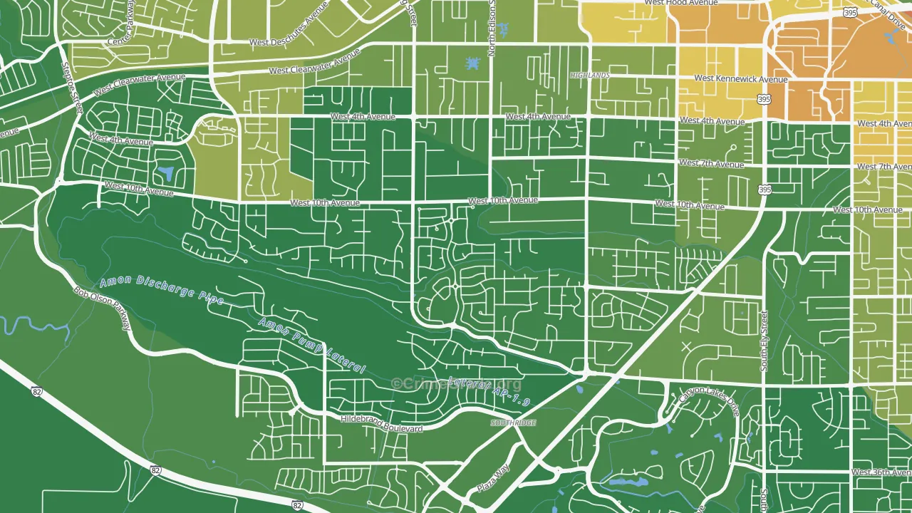 Creekstone, Kennewick, WA Map of Vehicle Theft Rates