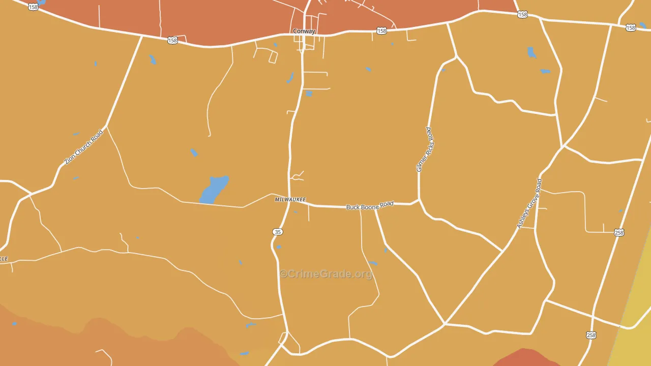 Creeksville, NC Map of Vehicle Theft Rates