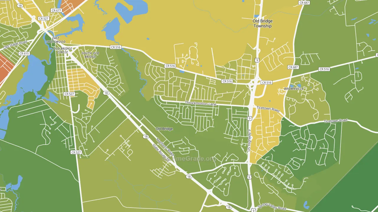 Creighton Village, Old Bridge, NJ Map of Vehicle Theft Rates