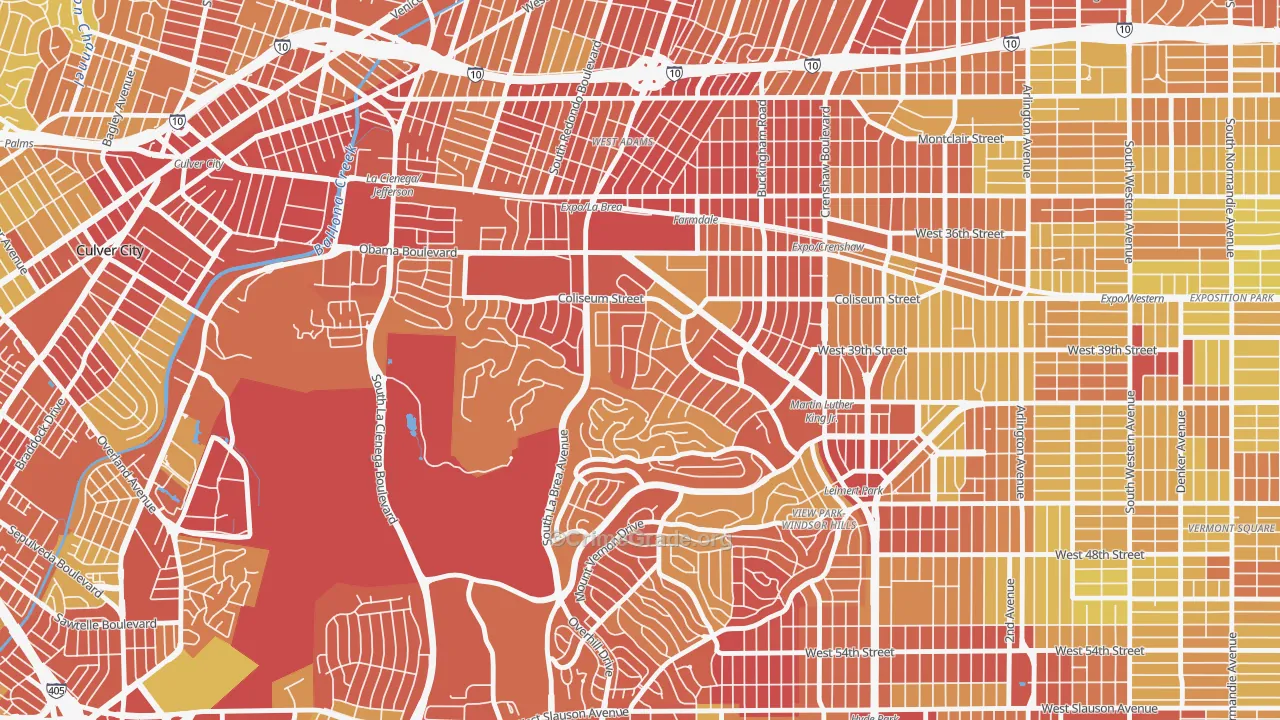 Crenshaw, Los Angeles, CA Map of Vehicle Theft Rates