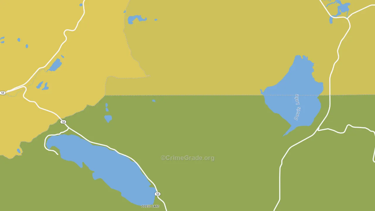 Crescent Lake Junction, OR Map of Vehicle Theft Rates