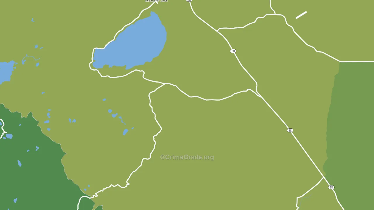 Crescent Lake, OR Map of Vehicle Theft Rates