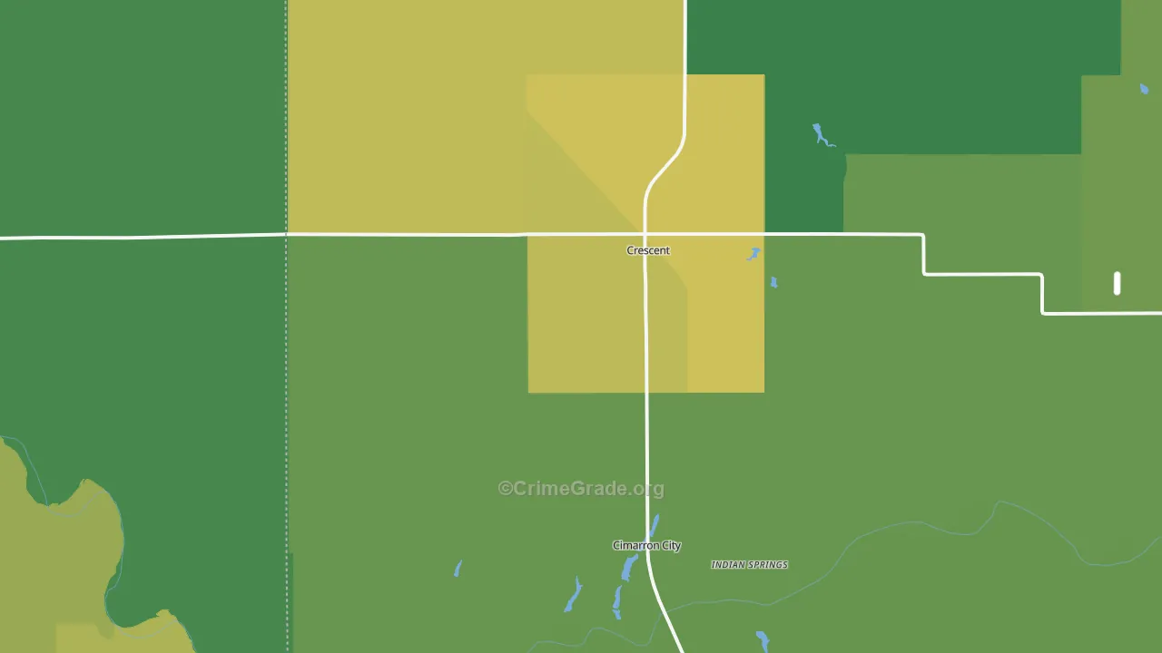 Crescent, OK Map of Vehicle Theft Rates