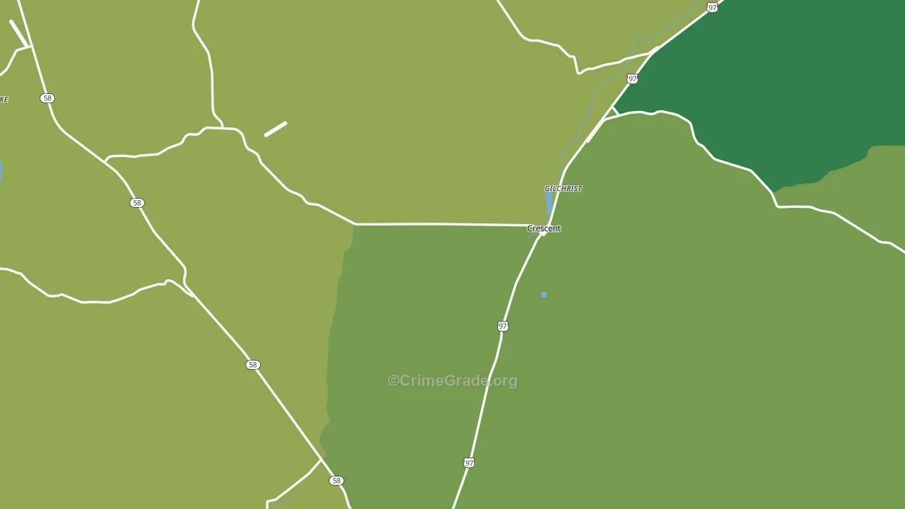 Crescent, OR Map of Vehicle Theft Rates