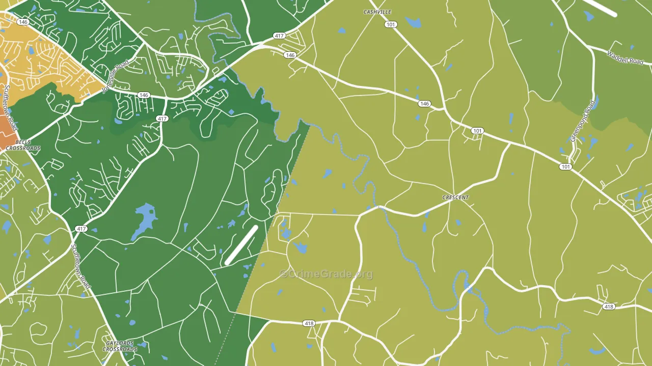 Crescent, SC Map of Vehicle Theft Rates