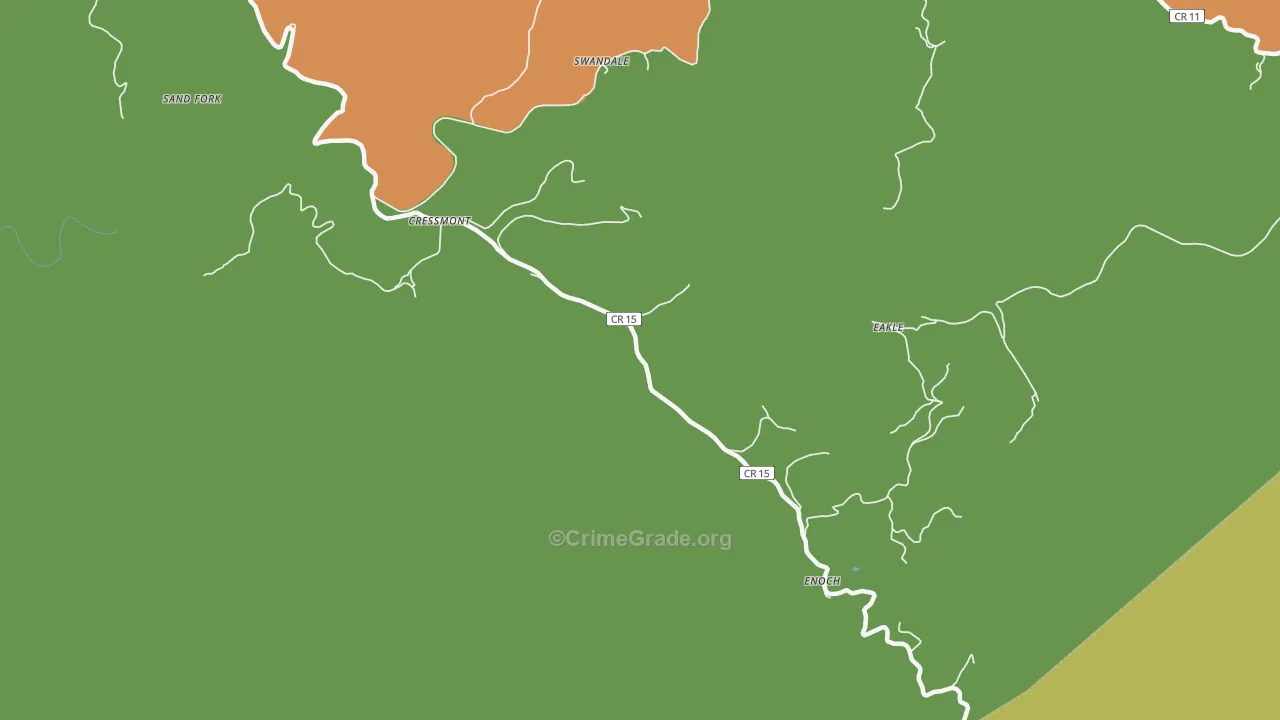 Cressmont, WV Map of Vehicle Theft Rates