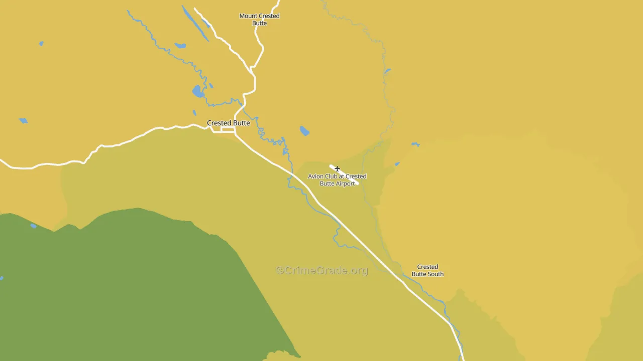 Crested Butte, CO Map of Vehicle Theft Rates