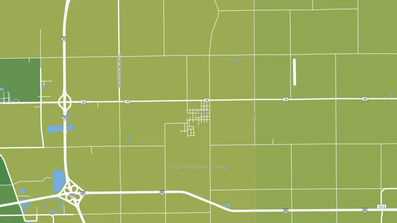Creston, IL Map of Vehicle Theft Rates