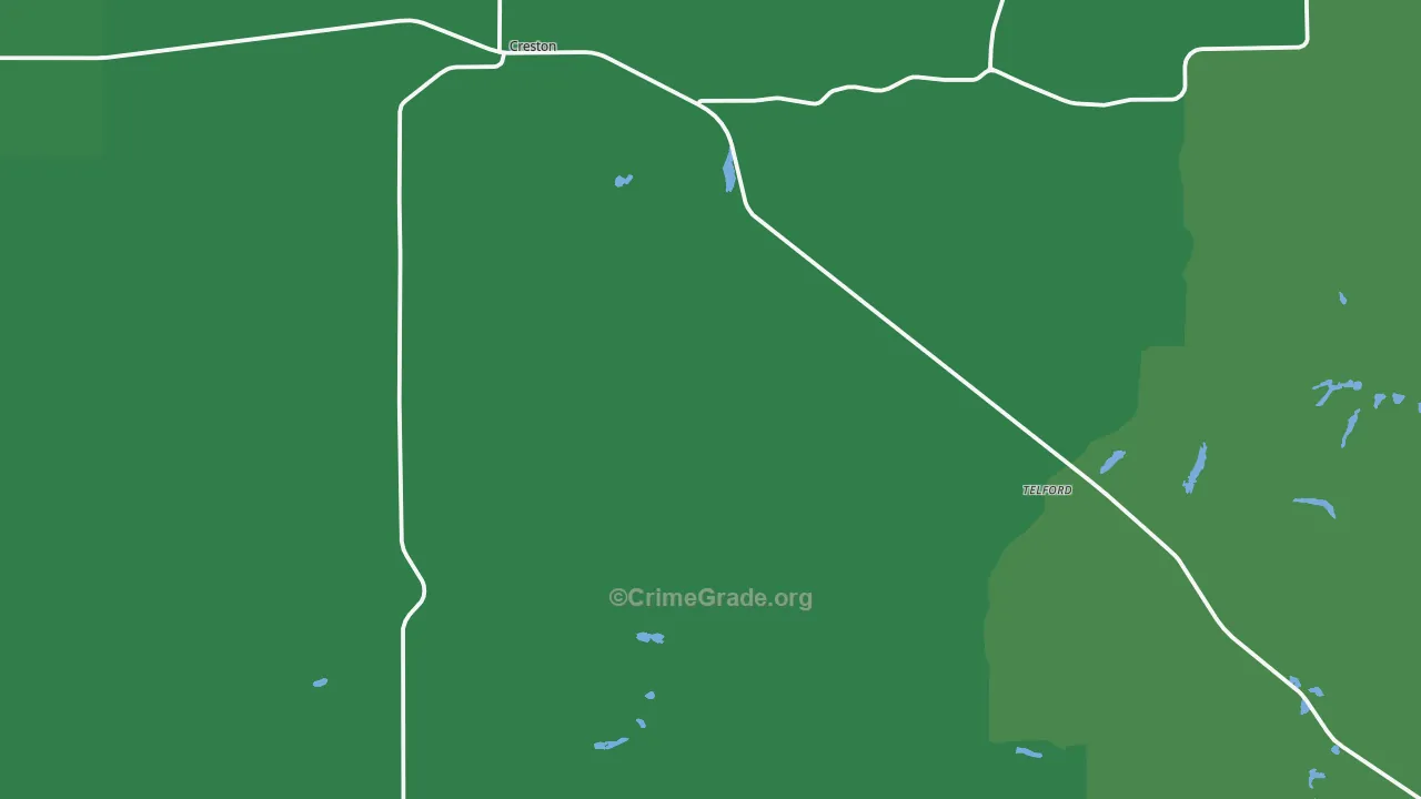 Creston, WA Map of Vehicle Theft Rates