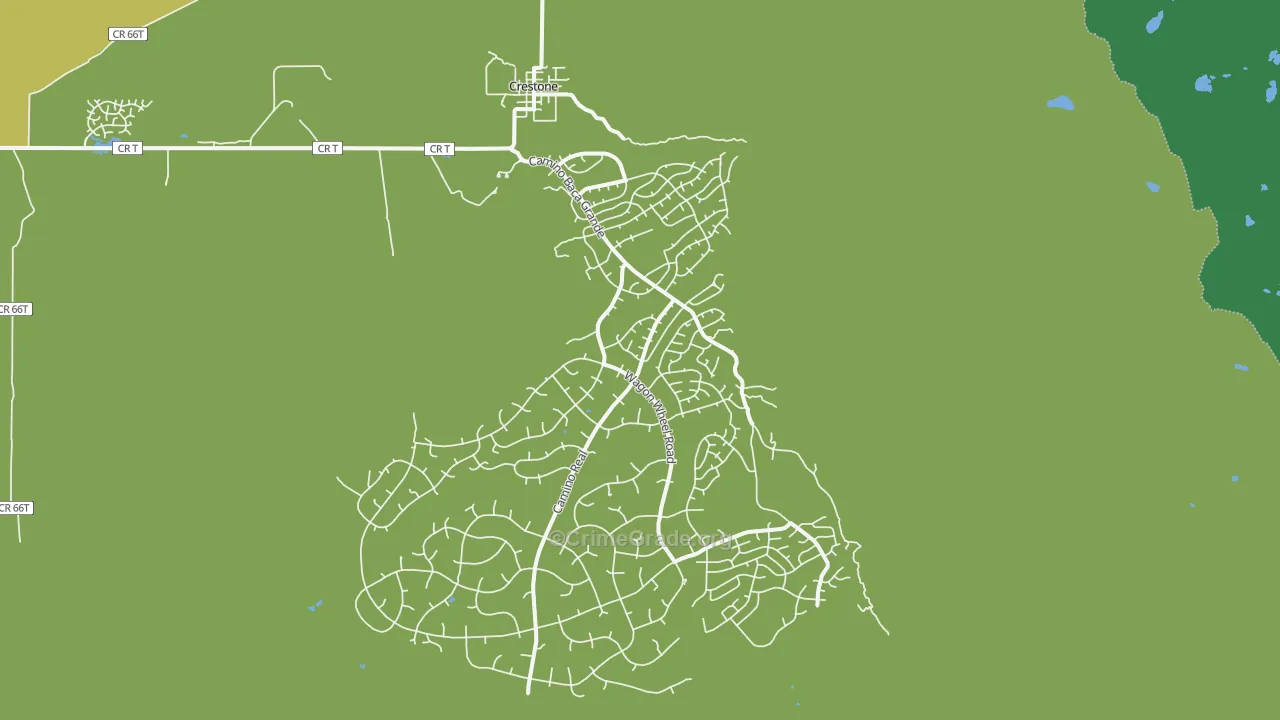 Crestone, CO Map of Vehicle Theft Rates
