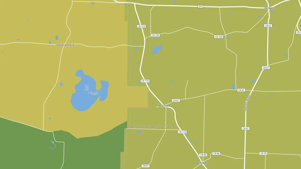 Crestview, GA Map of Vehicle Theft Rates