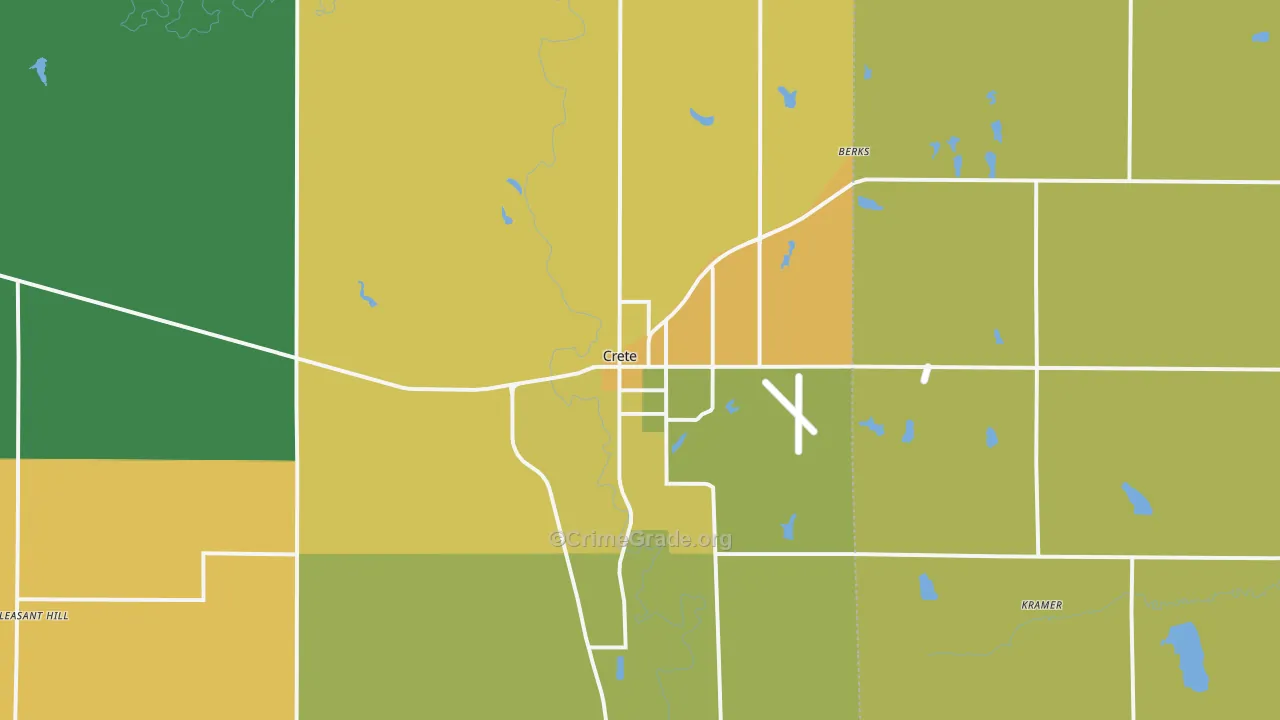 Crete, NE Map of Vehicle Theft Rates