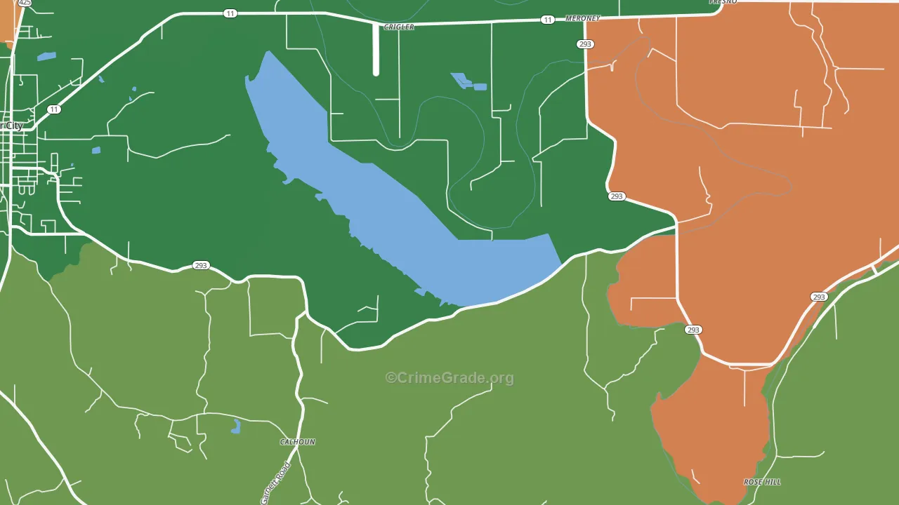 Crigler, AR Map of Vehicle Theft Rates