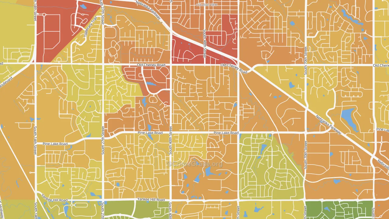 Cripple Creek, Lincoln, NE Map of Vehicle Theft Rates