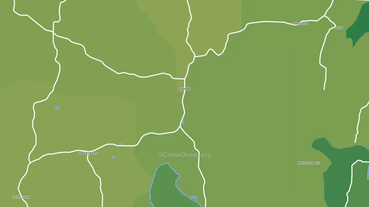 Crocker, MO Map of Vehicle Theft Rates