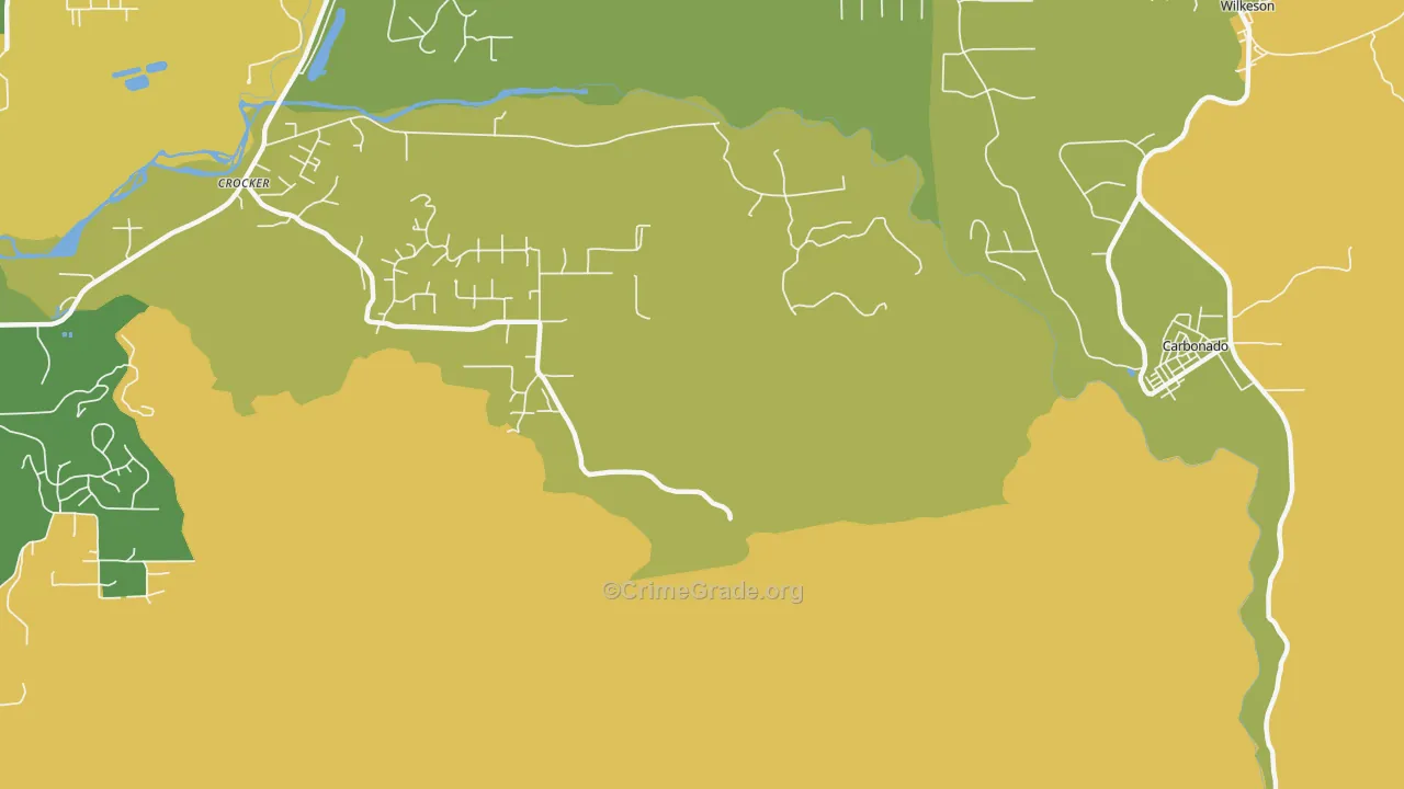 Crocker, WA Map of Vehicle Theft Rates