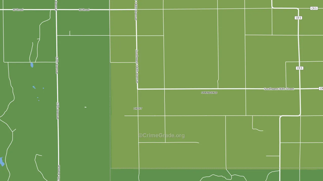 Croft, KS Map of Vehicle Theft Rates