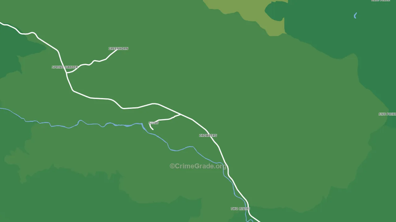 Cromberg, CA Map of Vehicle Theft Rates