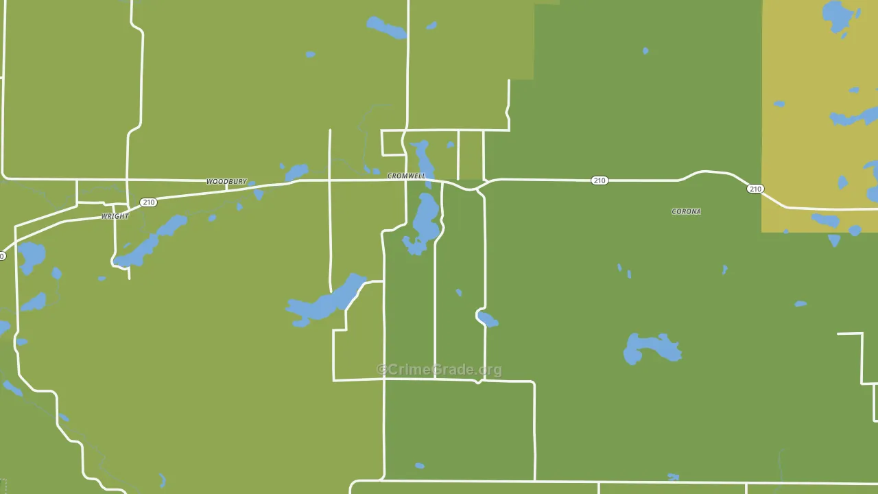 Cromwell, MN Map of Vehicle Theft Rates