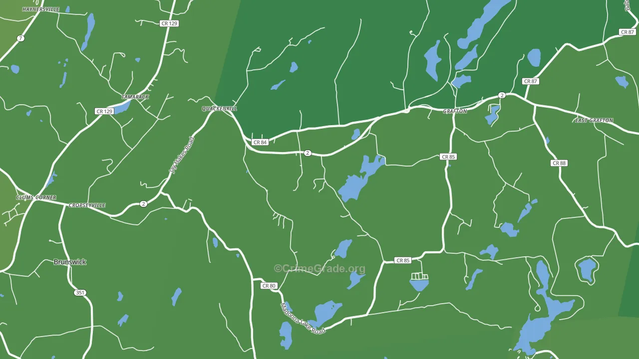 Cropseyville, NY Map of Vehicle Theft Rates