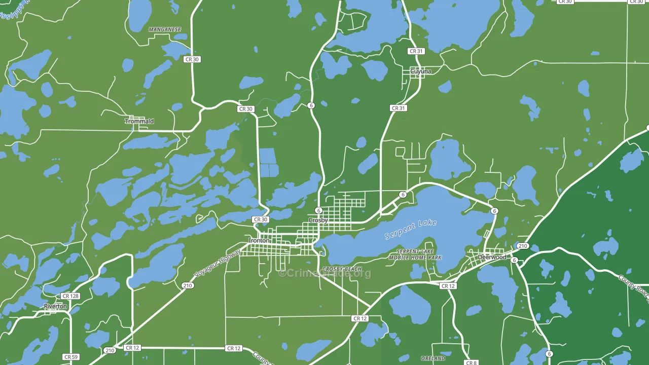 Crosby, MN Map of Vehicle Theft Rates