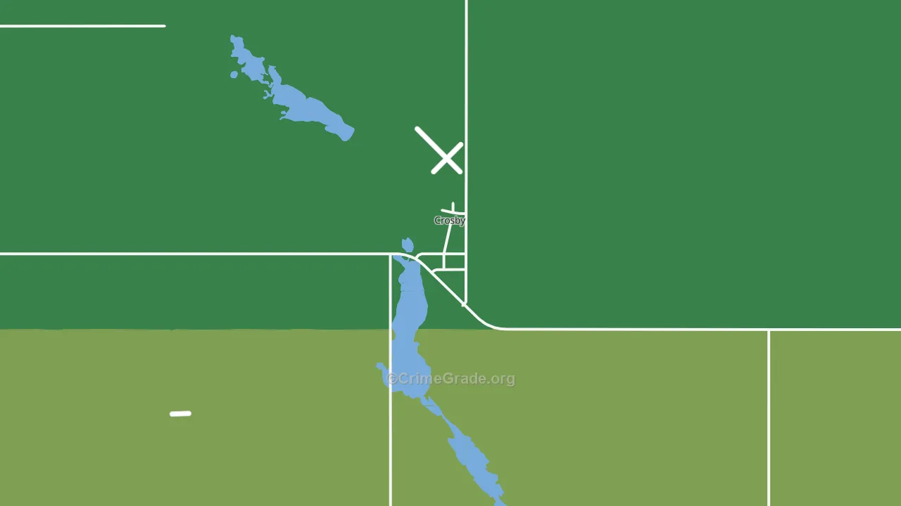 Crosby, ND Map of Vehicle Theft Rates